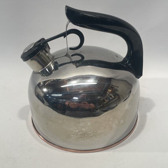 Vtg Paul Revere Ware 2 Qt. Copper Bottom Whistling Tea Kettle Pot Cu03 J - Picture 10 of 12
